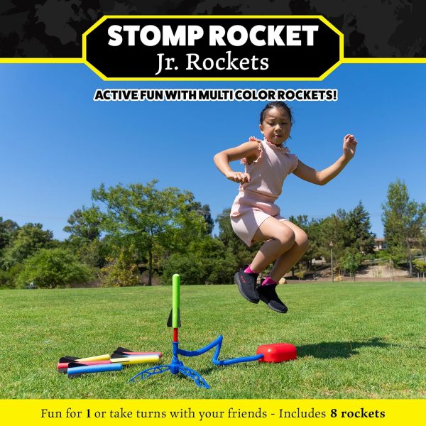Elmmart Stomp Rocket Jr Multi-Color Rocket Launcher for Kids, 8 Rockets - Fun Outdoor Kids Gifts for Boys & Girls - STEM Toy Foam Blaster Set Soars Up to 100 Feet - Ages 3 & Up Visit the Stomp Rocket Store