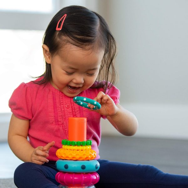 Elmmart Sassy Stacks of Circles Stacking Ring STEM Learning Toy, Age 6+ Months, Multi, 9 Piece Set