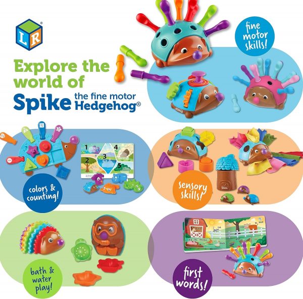 Elmmart Fine Motor Games - Learning Resources Spike The Fine Motor Hedgehog - Toddler Learning Toys, Fine Motor and Sensory Toys for Kids Ages 18+ Months, Montessori Toys