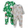 Elmmart Simple Joys by Carter's Baby Pajamas Holiday Fleece Footed Sleep and Play, Pack of 2