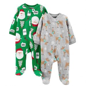 Elmmart Simple Joys by Carter's Baby Pajamas Holiday Fleece Footed Sleep and Play, Pack of 2