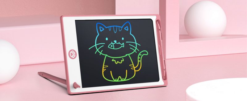 Elmmart Hockvill LCD Writing Tablet for Kids 8.8 Inch, Kids Toys for Girls Boys Drawing Pad for 3 4 5 6 7 8 Year Old Kid, Toddler Drawing Doodle Board Travel Essentials Christmas Birthday Gift for Kids -Pink