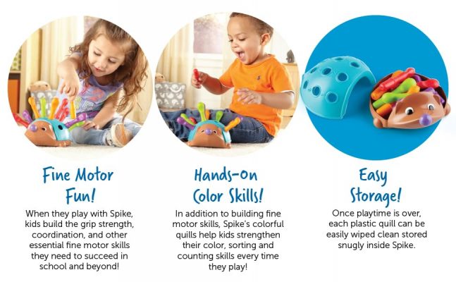 Elmmart Fine Motor Games - Learning Resources Spike The Fine Motor Hedgehog - Toddler Learning Toys, Fine Motor and Sensory Toys for Kids Ages 18+ Months, Montessori Toys