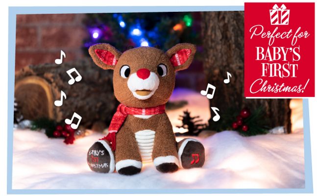Elmmart Santa Claus Rudolph The Red-Nosed Reindeer Musical Stuffed Animal, Baby's First Christmas Plush, 8 Inches KIDS PREFERRED