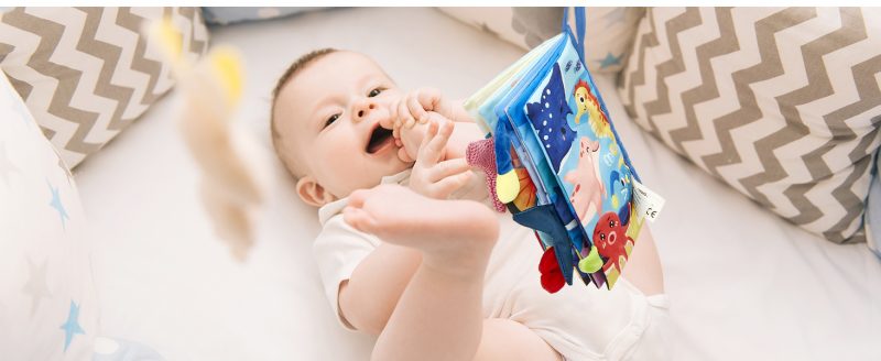 Elmmart hahaland Baby Toys 0-6 Months Baby Books 2PCS, Baby Toys 6-12 Months - Soft, Crinkle, Squeaky, Sensory, Tummy Time Toys - Baby Christmas Stocking Stuffers Gifts