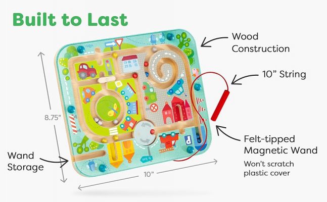 Elmmart HABA Busy Board for Toddlers 2-4: Town Magnetic Maze Puzzle Game - Toddler Travel Toys for Preschoolers