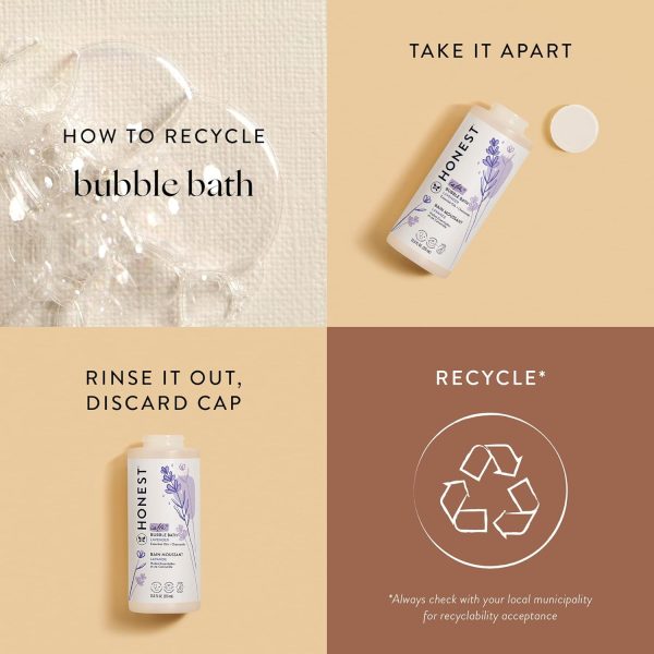 Elmmart.com | The Honest Company Foaming Bubble Bath | Gentle for Baby | Naturally Derived, Tear-free, Hypoallergenic | Lavender Calm, 12 fl oz
