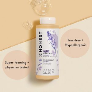 Elmmart.com | The Honest Company Foaming Bubble Bath | Gentle for Baby | Naturally Derived, Tear-free, Hypoallergenic | Lavender Calm, 12 fl oz