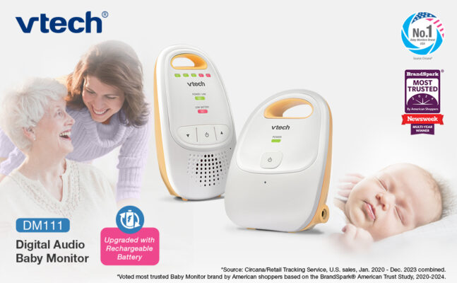 elm mart VTech Upgraded Audio Baby Monitor with Rechargeable Battery, Long Range, and Crystal-Clear Sound