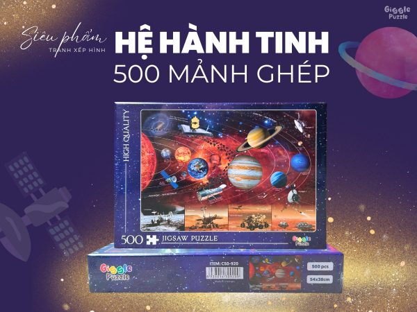 Elm mart Giggle Puzzle Tranh xếp hình Hệ Mặt Trời 500 mảnh ghép