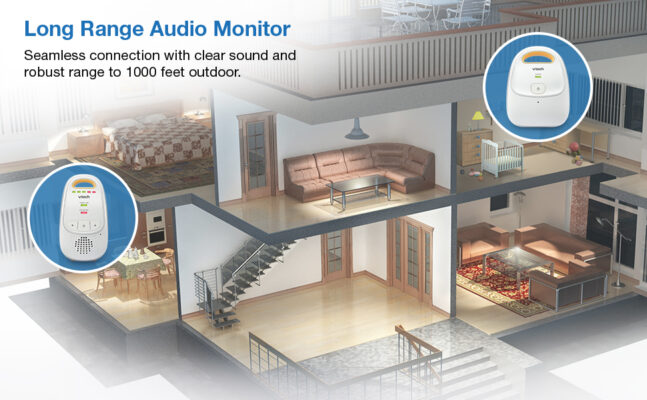 elm mart VTech Upgraded Audio Baby Monitor with Rechargeable Battery, Long Range, and Crystal-Clear Sound