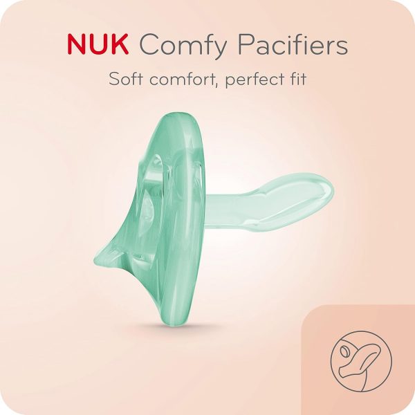 Elm mart NUK Comfy Orthodontic Pacifiers, 0-6 Months, Timeless Collection, 5 Count (Pack of 1)