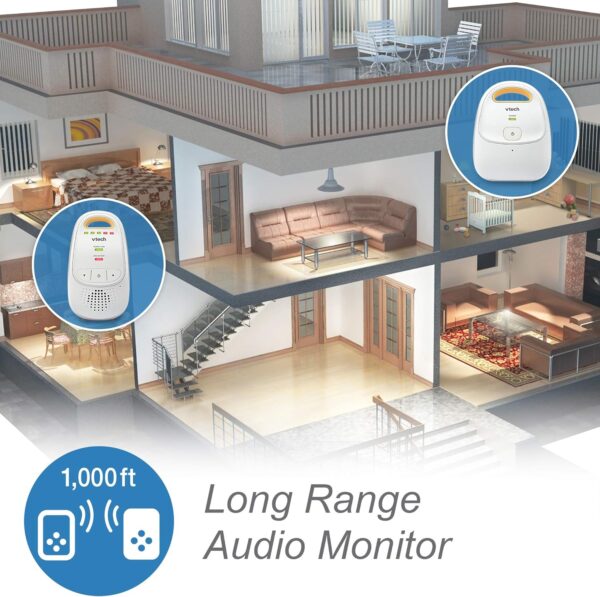 elm mart VTech Upgraded Audio Baby Monitor with Rechargeable Battery, Long Range, and Crystal-Clear Sound