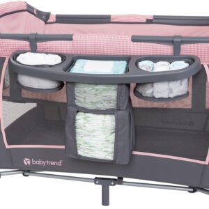 elm mart Baby Trend Lil' Snooze Deluxe III Nursery Center Playard, Cozy Pink