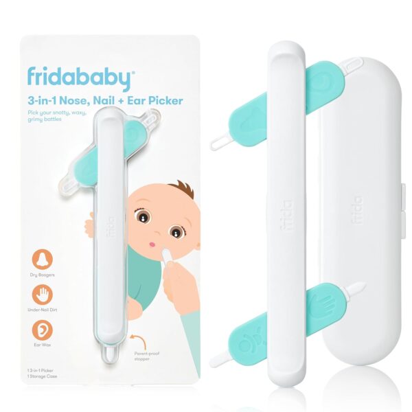 elm mart Frida Baby 3-in-1 Nose, Nail + Ear Picker by Frida Baby the Makers of NoseFrida the SnotSucker, Safely Clean Baby's Boogers, Ear Wax & More