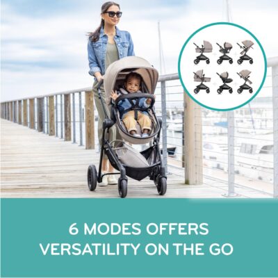 elm mart Evenflo Pivot Modular Travel System with LiteMax Infant Car Seat