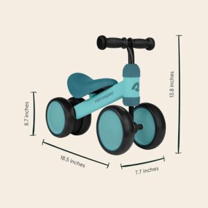 elmmart Retrospec Cricket Baby Walker Balance Bike with 4 Wheels for Ages 12-24 Months - Toddler Bicycle Toy for 1 Year Old’s