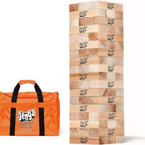 elmmart Jenga GIANT Hardwood Game- Stacks to Over 5 feet - Officially Licensed - JS7