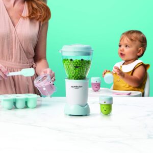 Elm mart Countertop Blenders NutriBullet NBY-50100 Baby Complete Food-Making System, 32-Oz, White, Blue, Clear