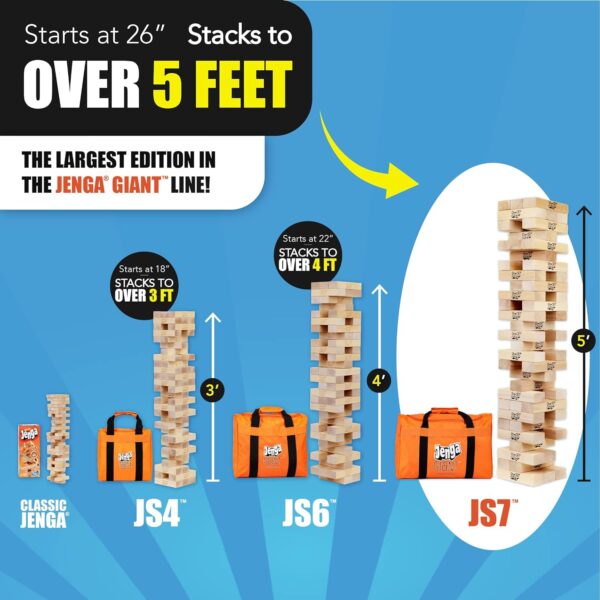 elmmart Jenga GIANT Hardwood Game- Stacks to Over 5 feet - Officially Licensed - JS7