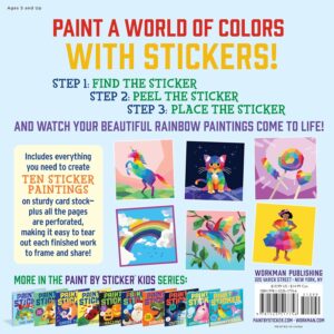 elm mart Paint by Sticker Kids: Rainbows Everywhere: Create 10 Pictures One Sticker at a Time